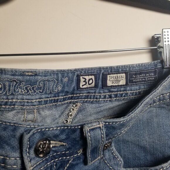 Miss Me Women's  Angel Wing Studded Bootcut Y2K Western Jeans Sz 30 - Picture 3 of 10